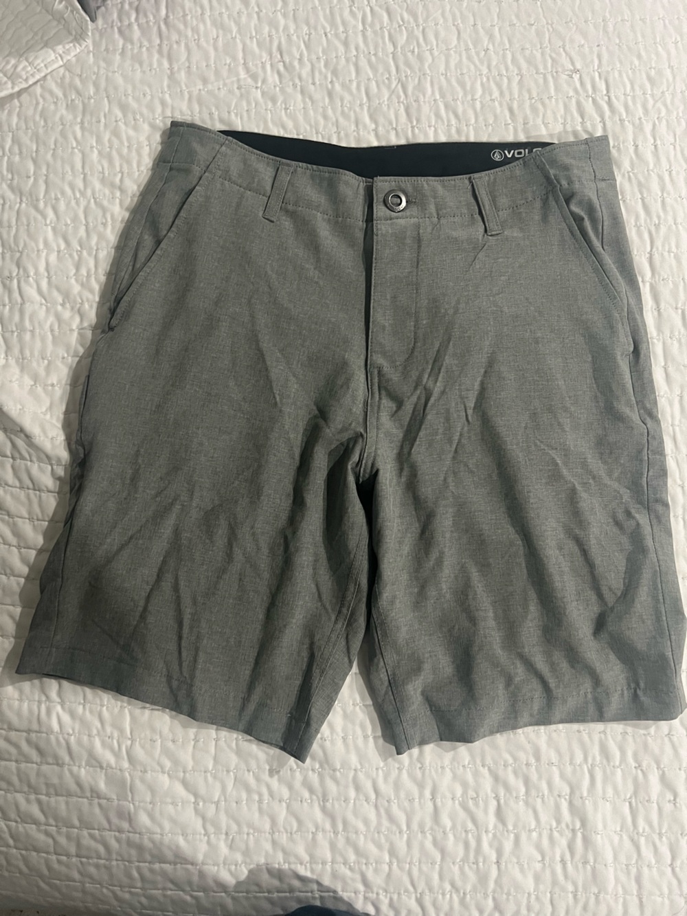 Volcom Men's Lightweight Charcoal Flat-Front Shorts